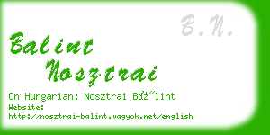 balint nosztrai business card